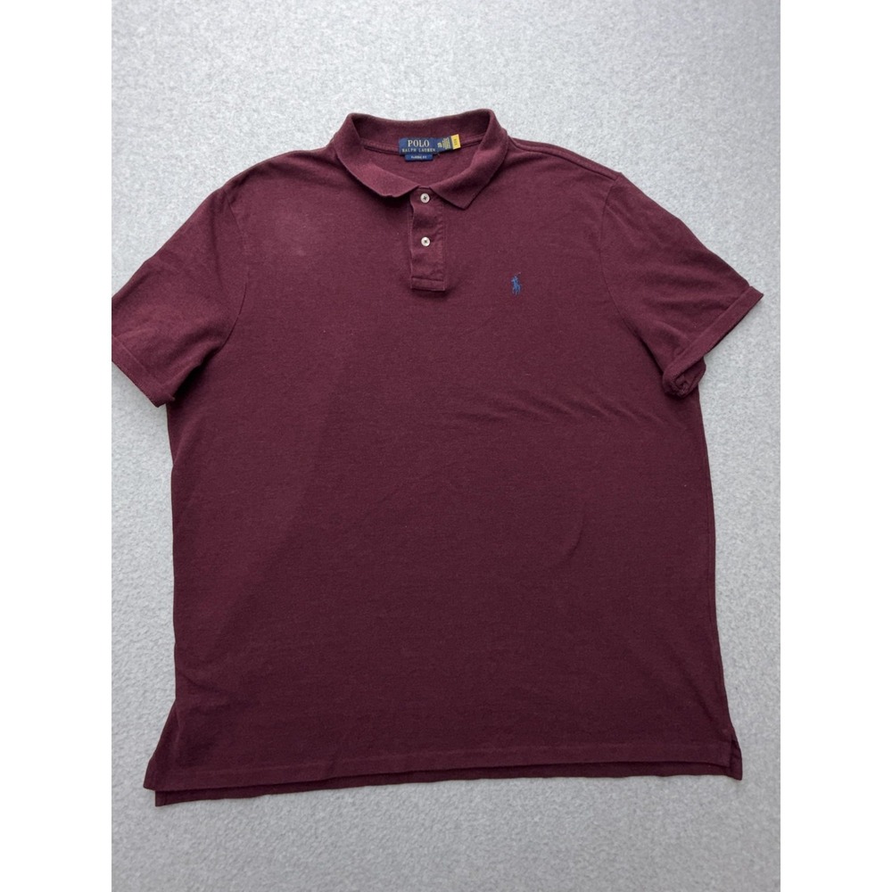 Polo Ralph Lauren Polo Shirt Mens 2XL Red Classic Fit Iconic Mesh‎ Pony Logo